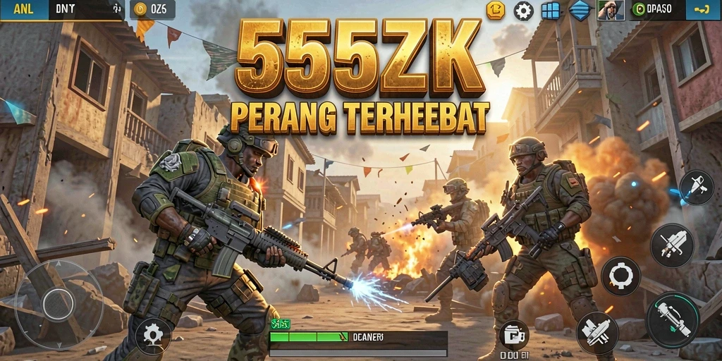 Gameplay seru 555ZK dalam pertempuran Battle Royale.