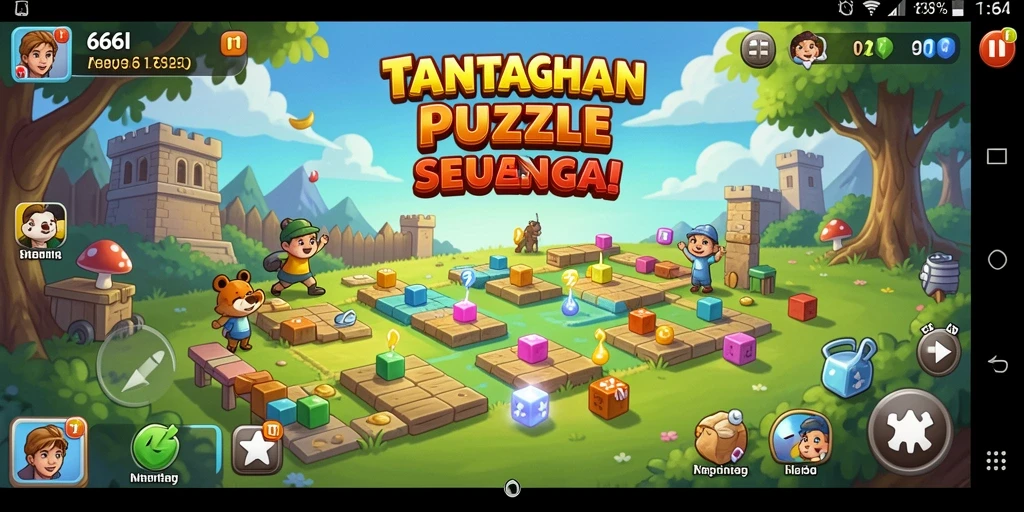 Tampilan seru gameplay Puzzle di 666I yang penuh tantangan.