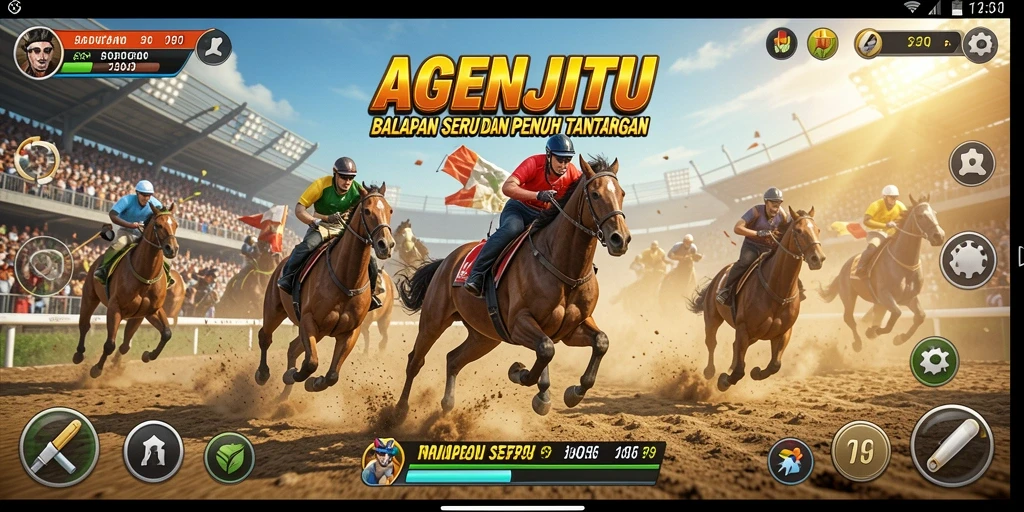 Tampilan gameplay AGENJITU dengan aksi balapan yang mendebarkan.