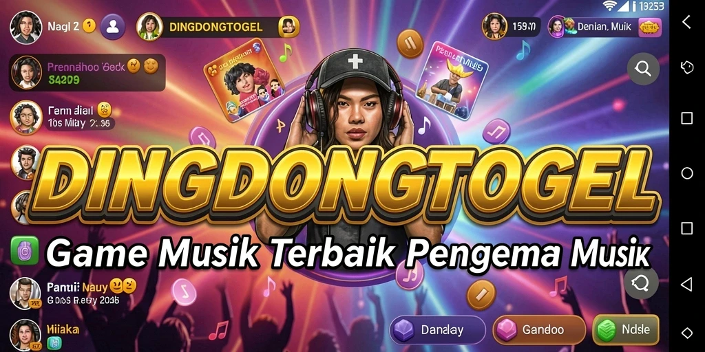 Tangkapan layar <strong>DINGDONGTOGEL</strong> menampilkan gameplay penuh warna dengan ritme musik yang mengasyikkan.