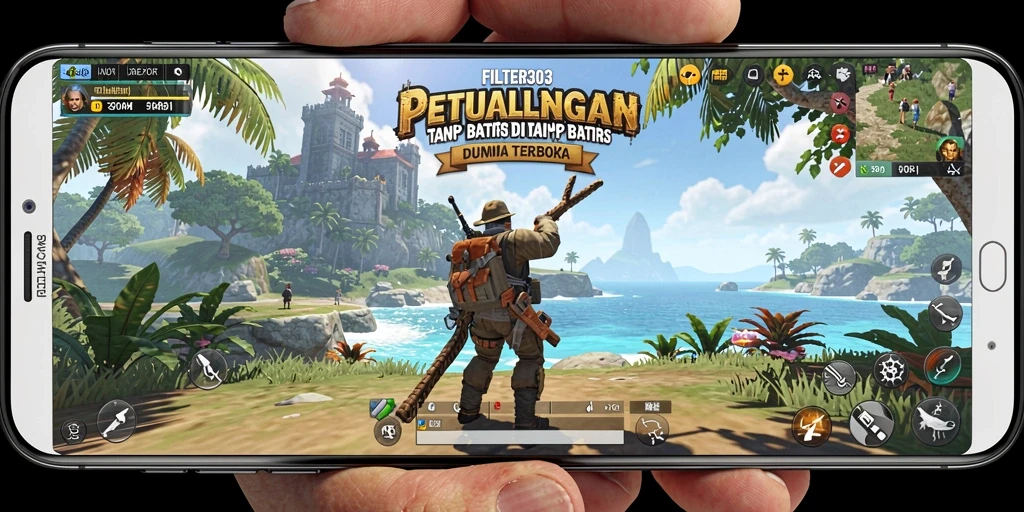 Tampilan gameplay yang menakjubkan dari FILTER303 di dunia terbuka.