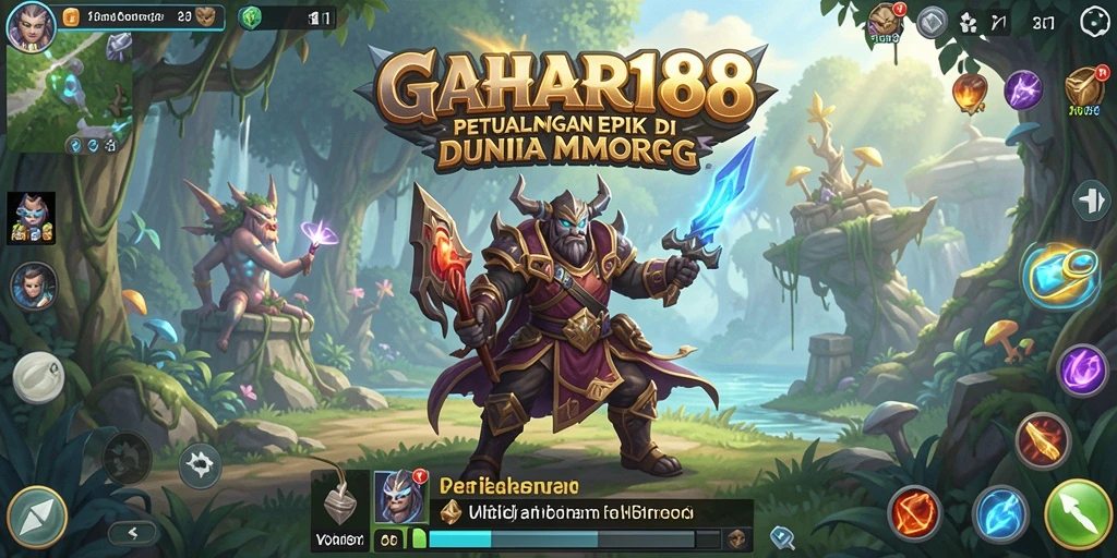 Screenshot dari GAHAR188 menampilkan pertarungan epik di dunia MMORPG.