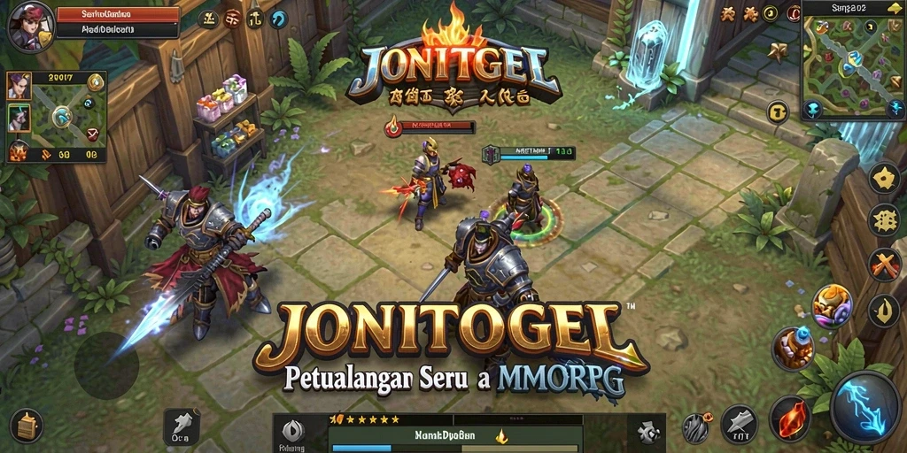Screenshot JONITOGEL menampilkan aksi pertempuran epik dalam dunia MMORPG.