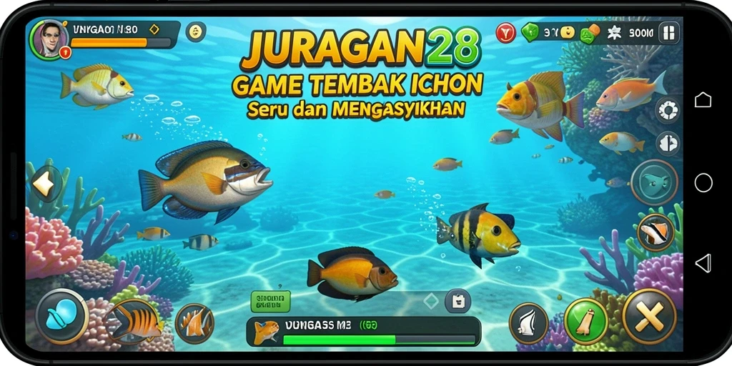 Gameplay seru Tembak Ikan di JURAGAN28 dengan beragam jenis ikan.