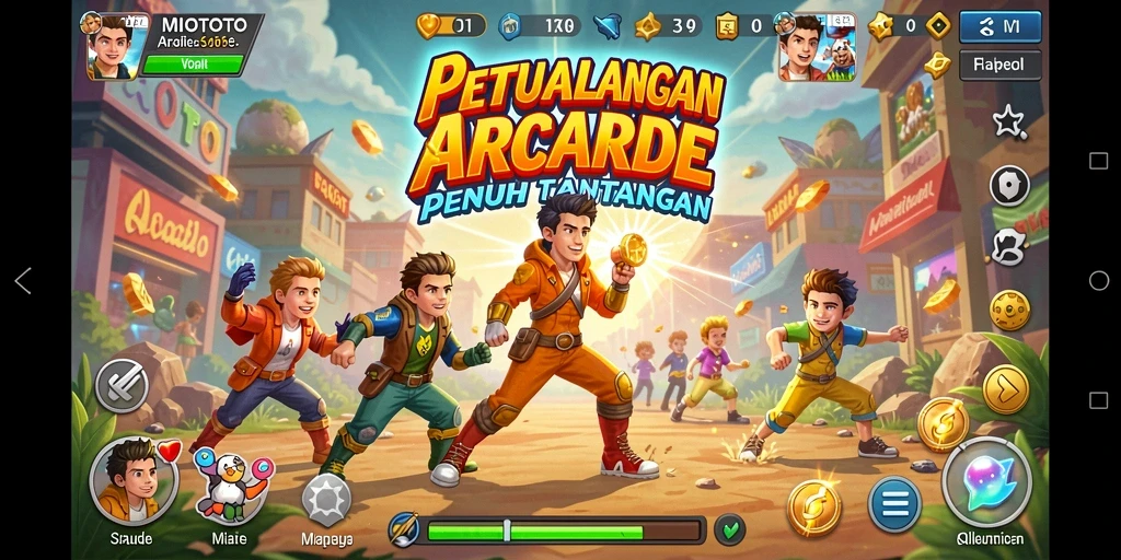 Tampilan gameplay seru MIOTOTO yang mengujicoba keterampilan Anda.