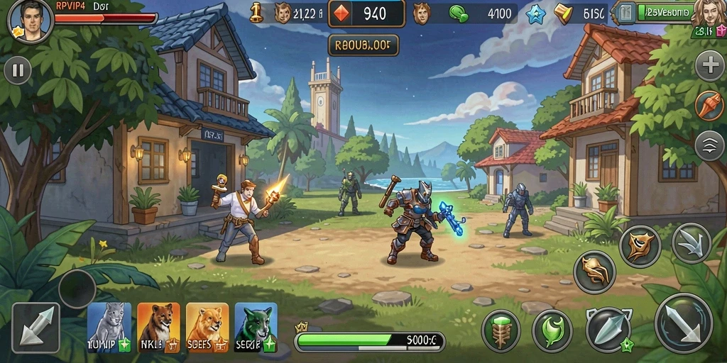 Tampilan gameplay RPVIP4 yang menarik dengan elemen Idle.