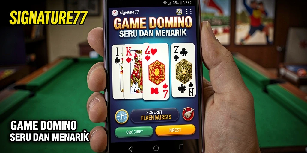 Tampilan permainan Domino SIGNATURE77 yang menarik dan interaktif.