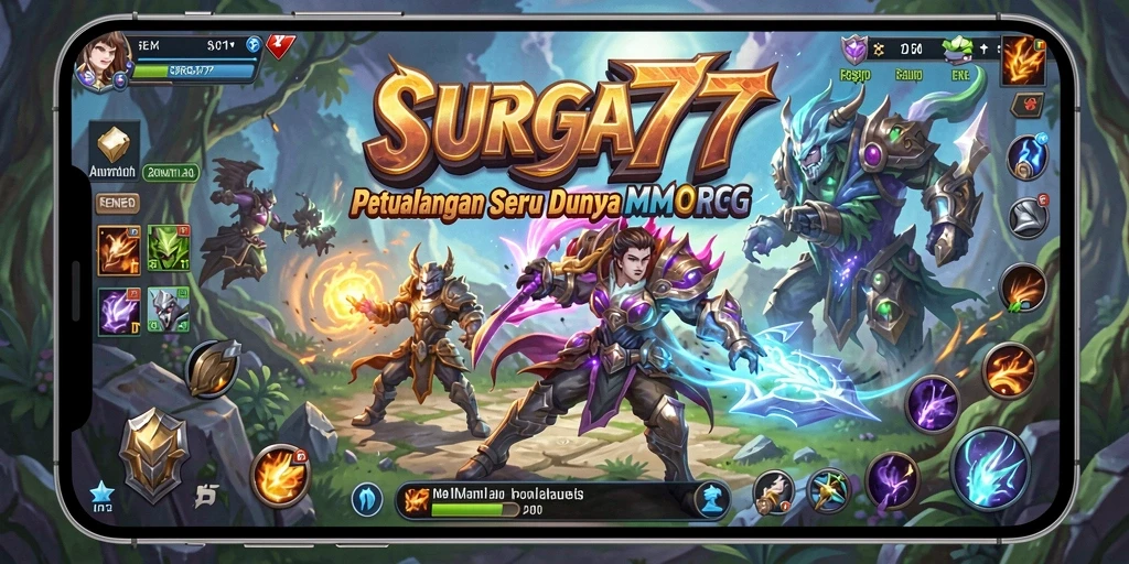Tangkapan layar SURGA77 menampilkan aksi seru dalam petualangan MMORPG.