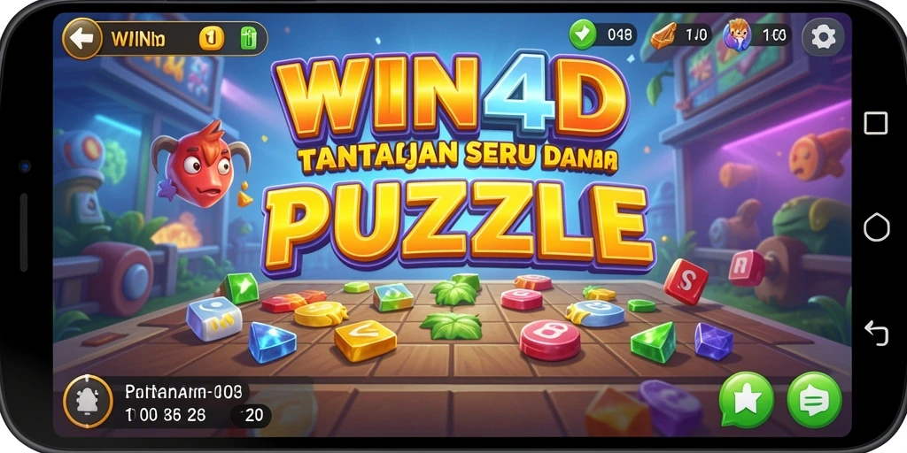 Tampilan gameplay seru dalam permainan puzzle WIN4D.